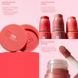 3INA The No-Rules Powder - Многофункциональный косметический продукт для макияжа глаз, губ и лица, matte bronzer, 8 г, оттенок 348 - Flamingo pink, matte — фото 5