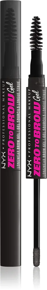 NYX Professional Makeup Zero To Brow Gel - Гель для бровей с аппликатором, 2 мл, оттенок 08 Black