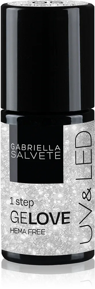 Gabriella Salvete GeLove One Step - Гибридный лак для ногтей с использованием УФ / СВ-лампы с блестками, 8 мл, оттенок 05 Guest List