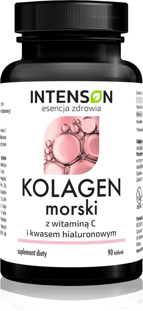 Intenson Collagen Marine + Hialuron + Wit C - Таблетки для волос, кожи и ногтей, 90 tabletek