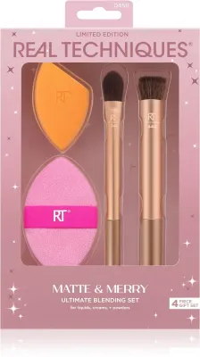 Real Techniques Matte&Merry Ultimated Blending Set - Кисти для макияжа, 4 шт