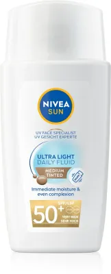NIVEA SUN Ultra Light - Легкий тонирующий флюид SPF 50+, 40 мл, оттенок Medium