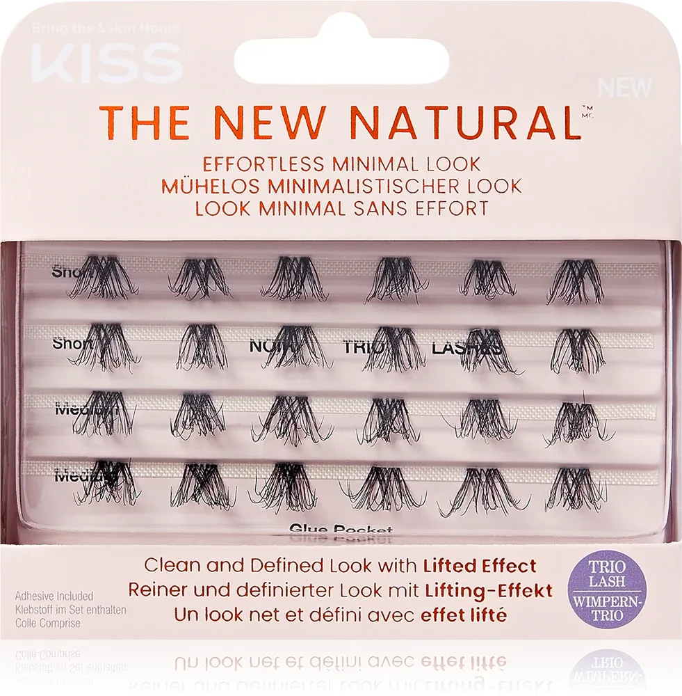 KISS The New Natural Effortless Minimal Look - Клоки ресниц без узлов Trio 02, 24 szt.