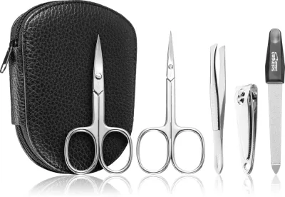 DuKaS Premium Line Solingen 112 - Набор для маникюра + кожаный чехол для мужчин для мужчин, 5 шт