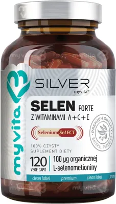 MyVita Silver Selen forte z witaminami A+C+E - Капсулы для поддержки иммунитета, 120 шт