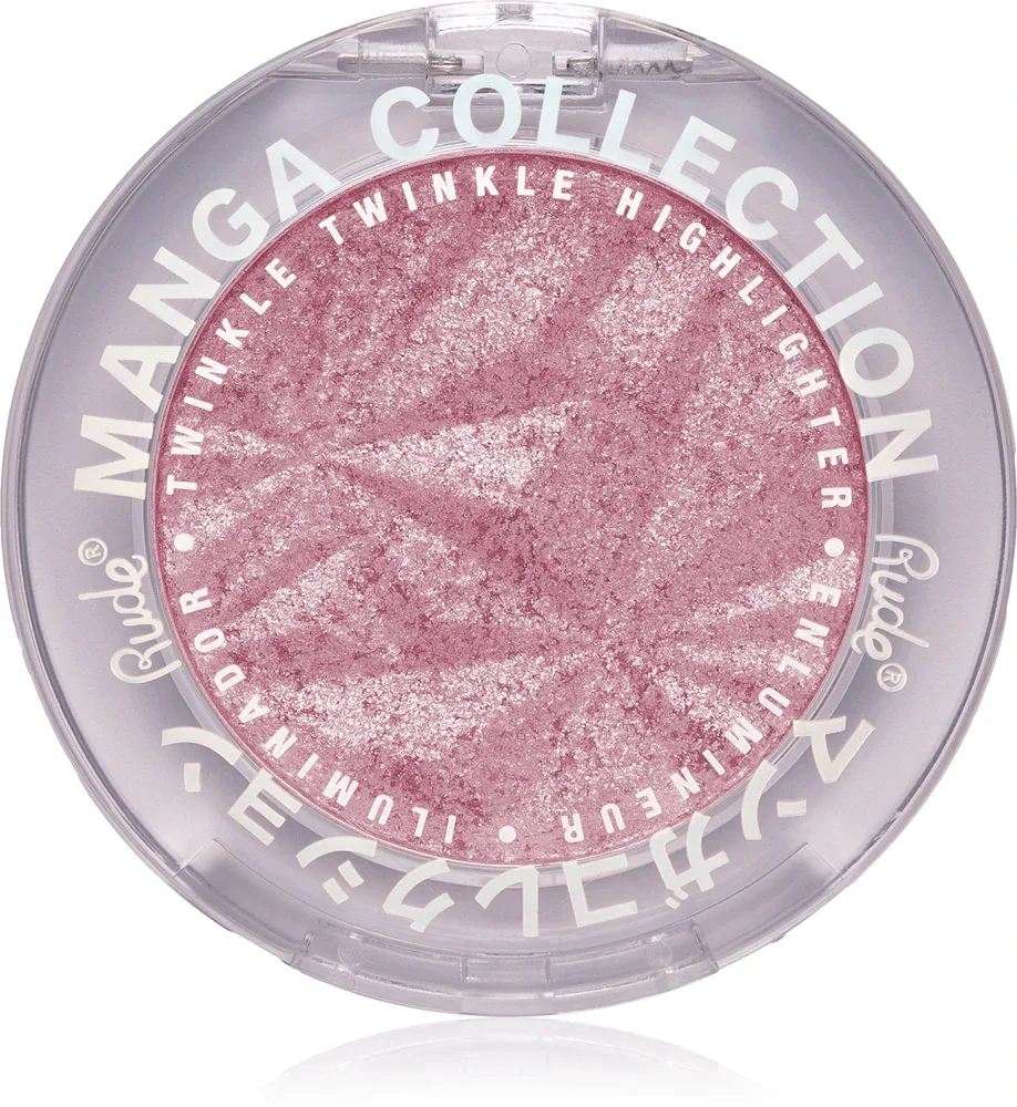 Rude Cosmetics Manga Collection Twinkle Twinkle Highlighter - Пудровый компактный хайлайтер оттенок Sawa-Chan's Heart, 4 g