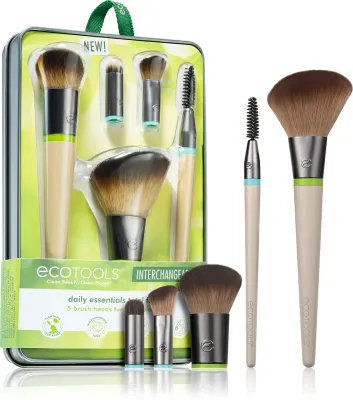 EcoTools Interchangeables Daily Essentials - Набор кистей с чехлом, 5 шт