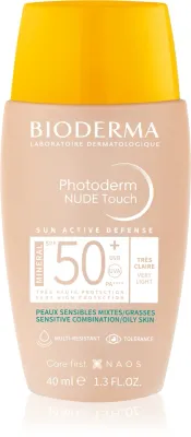 Bioderma Photoderm Nude Touch - Минеральный флюид для лица с SPF 50+ оттенок Very light, 40 мл