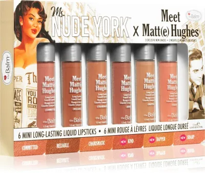 theBalm Meet Matt(e) Hughes X Ms. Nude York - Набор жидких помад с матовым покрытием, 6 мл