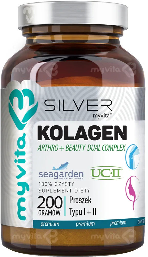 MyVita Silver Kolagen Arthro + Beauty proszek typ I + II - Порошок для питания суставов и хрящей, 200 g