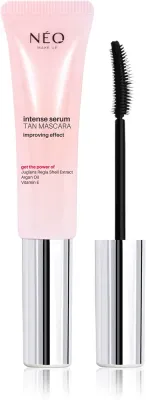 NEO MAKE UP Intense Serum Tan Mascara - Укрепляющая тушь для ресниц с регенерирующим действием оттенок Black, 9 мл