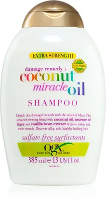 OGX Coconut Miracle Oil - усиливающий шампунь для поврежденных волос с кокосовым маслом., 385 мл