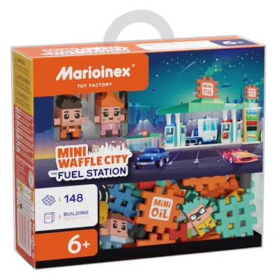 Конструктор Marioinex Mini Waffle CITY 906996 Заправочная станция 148 деталей арт. 906996 / Конструктор Мариоинекс