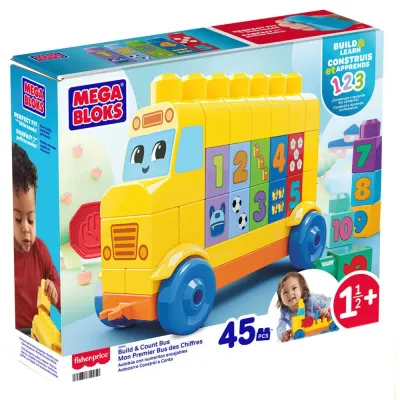 Конструктор Mega Bloks JKG34 Автобус Строй и учись 45 деталей