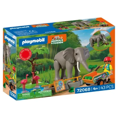 Playmobil Animals 72068 & Friends Слон со смотрителем 43 детали