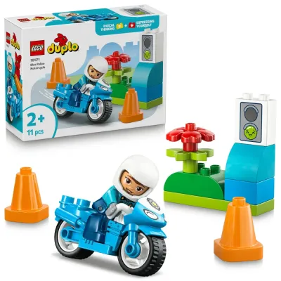 Конструктор LEGO DUPLO 10471 Синий полицейский мотоцикл арт. 10471 11 дет