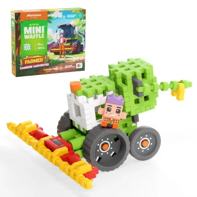 Конструктор Marioinex Mini Waffle FARMER 907528 Комбайн 60 деталей арт. 907528 / Конструктор Мариоинекс