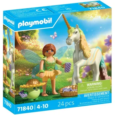 Игровой набор Playmobil 71840 Коллекционный единорог Rainbow Flower с феей 71840 24 детали