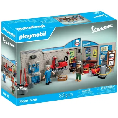 Игровой набор Playmobil 71620 Гараж для мотороллера Vespa в стиле 60-х 71620 88 деталей