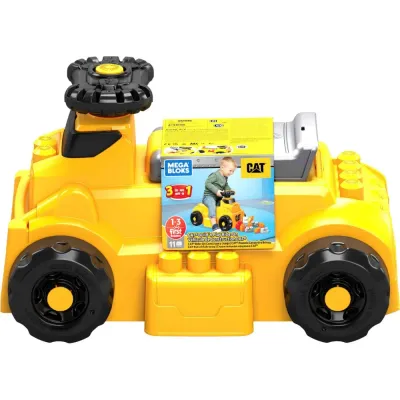 Fisher Price HDJ29 — Детская машинка-каталка Fisher-Price Mega Bloks CAT с 10 кубиками