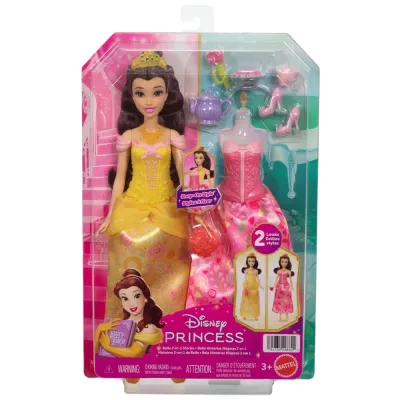 Mattel JBG08 JFJ82 — Кукла Disney Принцесса Белль 2-в-1 с аксессуарами JFJ82