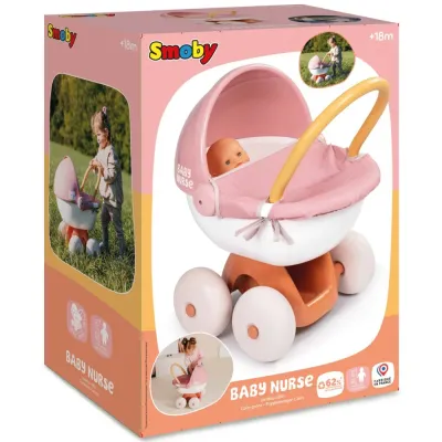 Коляска-люлька с капюшоном Smoby Baby Nurse 220395 для куклы до 42 см 220395