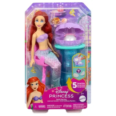 Mattel JBF86 — Кукла Disney Принцесса Ариэль Туалетный столик-ракушка с аксессуарами JBF86