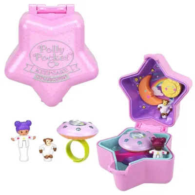 Mattel JCB24 JCB25 — Компактный игровой набор Polly Pocket Звёздочка с колечком и куколкой JCB25