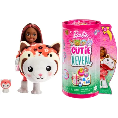 Mattel HRK27 HRK28 — Мини-кукла-сюрприз Barbie Cutie Reveal Челси Котёнок-Панда с питомцем HRK28