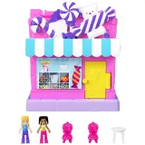 Mattel HNB03 — Компактный игровой набор Polly Pocket Магазин сладостей с 2 куколками HNB03 — фото 1