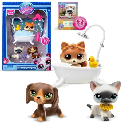 Littlest Pet Shop - GROOMING SPA Набор с тремя животными 3-ПАК + аксессуары LPS00638