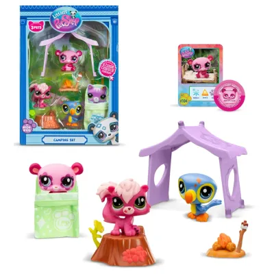 Littlest Pet Shop - Кемпинг Набор с тремя животными 3-ПАК + аксессуары LPS00574