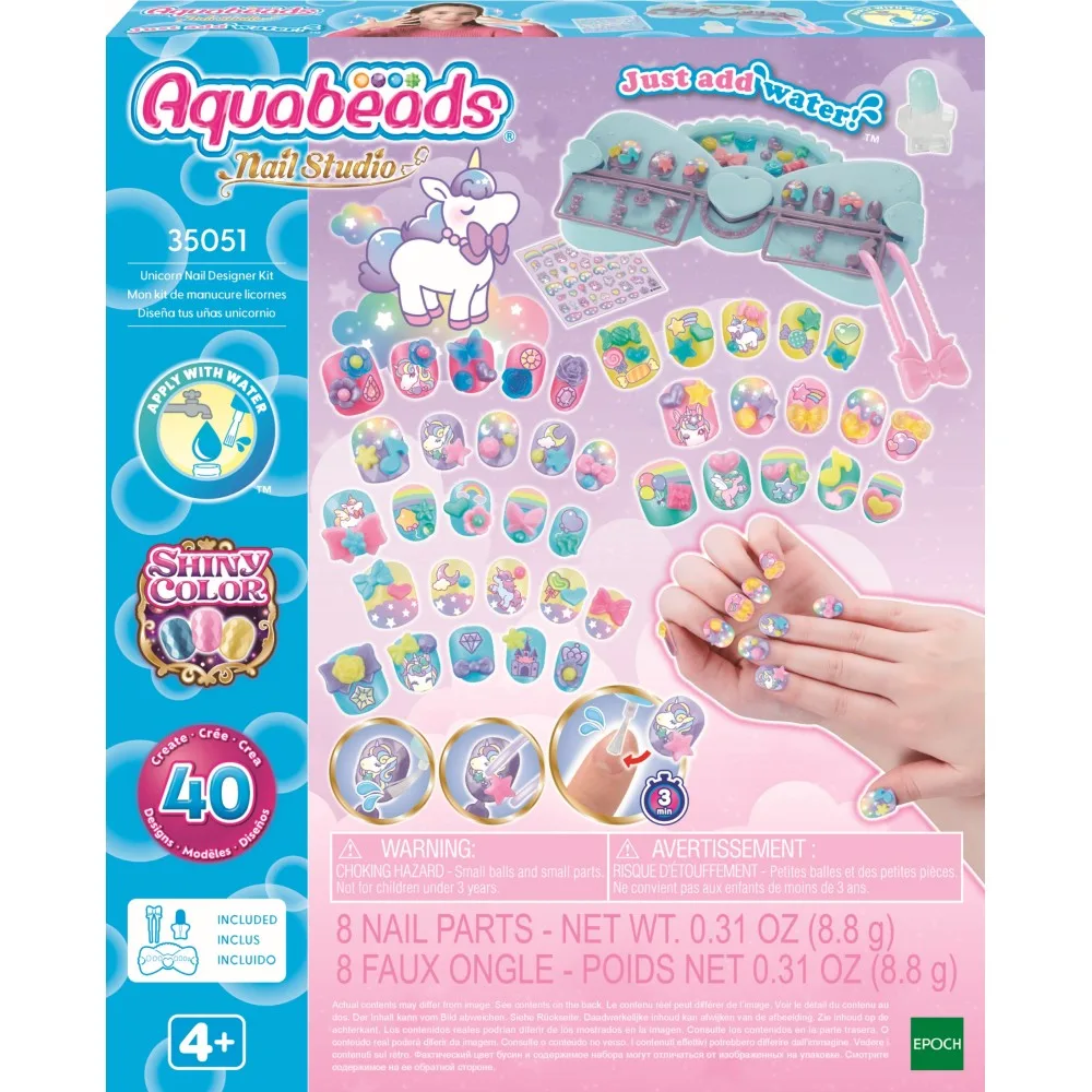 Epoch 35051 — Творческий набор Aquabeads Nail Studio Дизайн ногтей Единороги 35051
