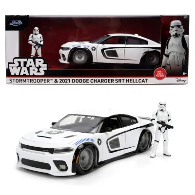 Jada Toys 3364783 — Металлическая машинка 2021 Dodge Charger SRT Hellcat 1:24 + фигурка Штурмовик Star Wars 3364783