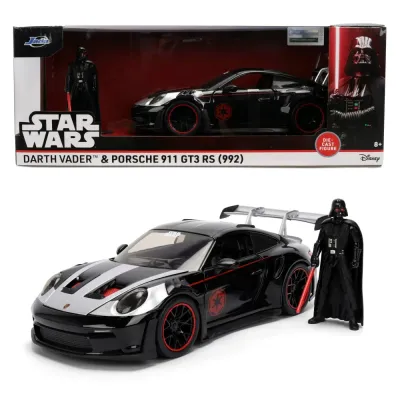 Jada Toys 3364773 — Металлическая машинка Porsche 911 GT3 RS 1:24 + фигурка Дарт Вейдер Star Wars 3364773