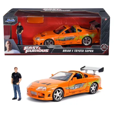 Jada Toys 3307383 — Коллекционная модель JADA Fast & Furious 1995 Toyota Supra 1:24 с фигуркой Брайана О'Коннера 3307383