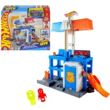 Mattel JHL74 — Трасса Hot Wheels «Многоуровневый полицейский участок» с 1 машинкой JHL74 — фото 1
