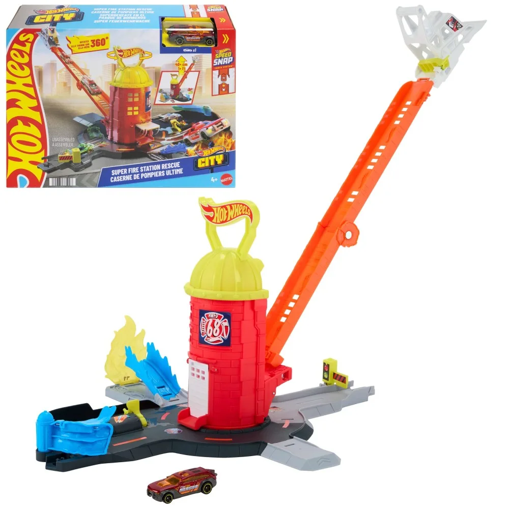 Mattel JHL95 — Трасса Hot Wheels «Супер пожарная часть» с 1 машинкой JHL95