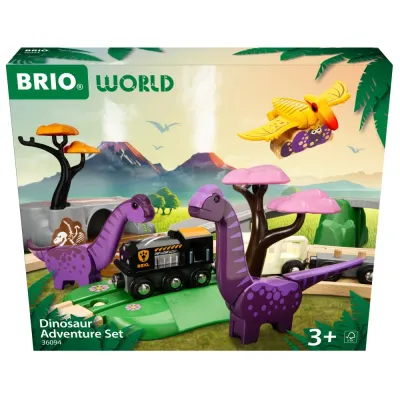 BRIO 36094 «Деревянная железная дорога Dino «Приключение с динозаврами», 21 деталь» 36094