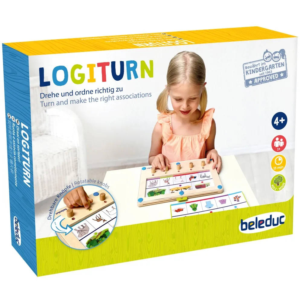 Beleduc 21021 «Обучающая игра LogiTurn, деревянный планшет с 25 карточками» 21021