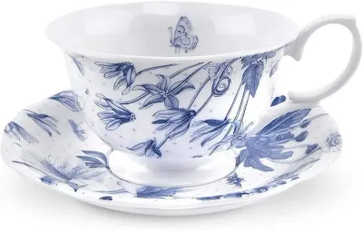 Portmeirion Чайная чашка Botanic Blue 170 мл с блюдцем BO76901-X