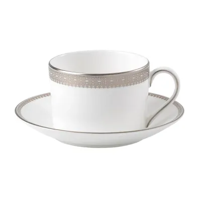 Wedgwood Чайная чашка Vera Wang Lace Platinum 150 мл с блюдцем 1053468