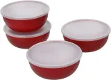 KitchenAid Набор из 4 мисок с крышками Universal 8,5х3,5см, красный ампир KQG177BXERE — фото 1