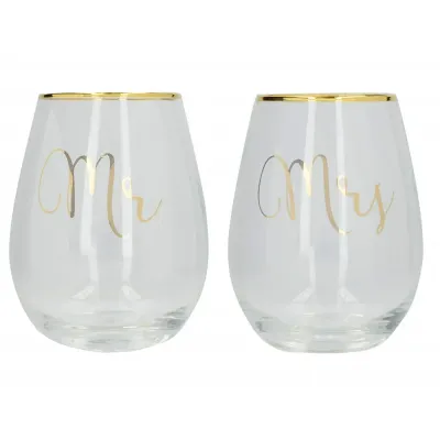 Kitchen Craft Набор из 2 бокалов для вина Mr & Mrs 590 мл EAN 5050993320949
