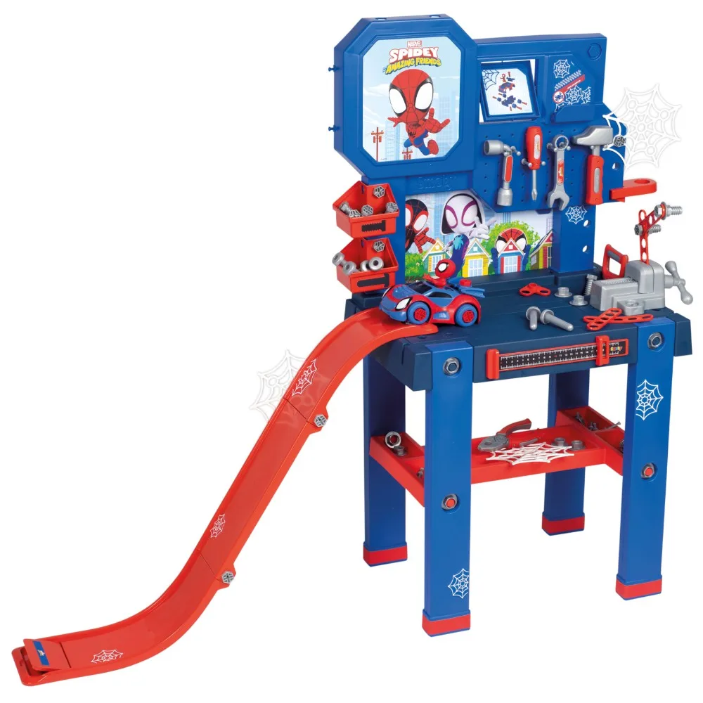 Детский верстак Smoby Bricolo Spidey 360742 с инструментами и 94 аксессуарами от 3 лет