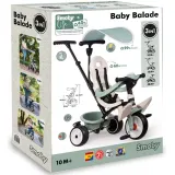 Детский трёхколёсный велосипед Smoby Life Baby Balade Plus 741405 3в1 от 10 месяцев — фото 1