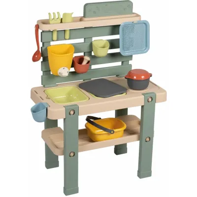 Игровая кухня Smoby 840208 для игр с водой и песком с 15 аксессуарами для детей от 3 лет