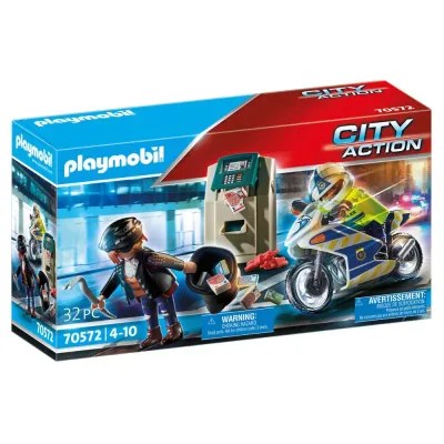 Игровой набор Playmobil 70572 Полицейский мотоцикл Погоня за преступником 70572 32 детали