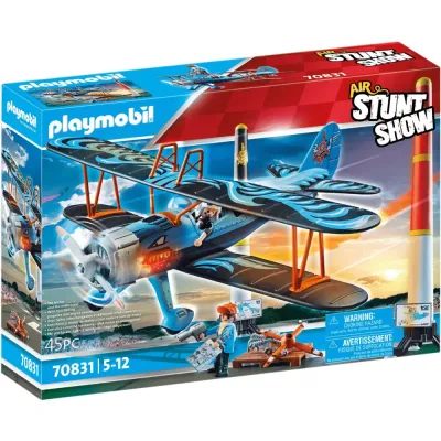 Игровой набор Playmobil 70831 Воздушное каскадёрское шоу Биплан Феникс 70831 45 деталей