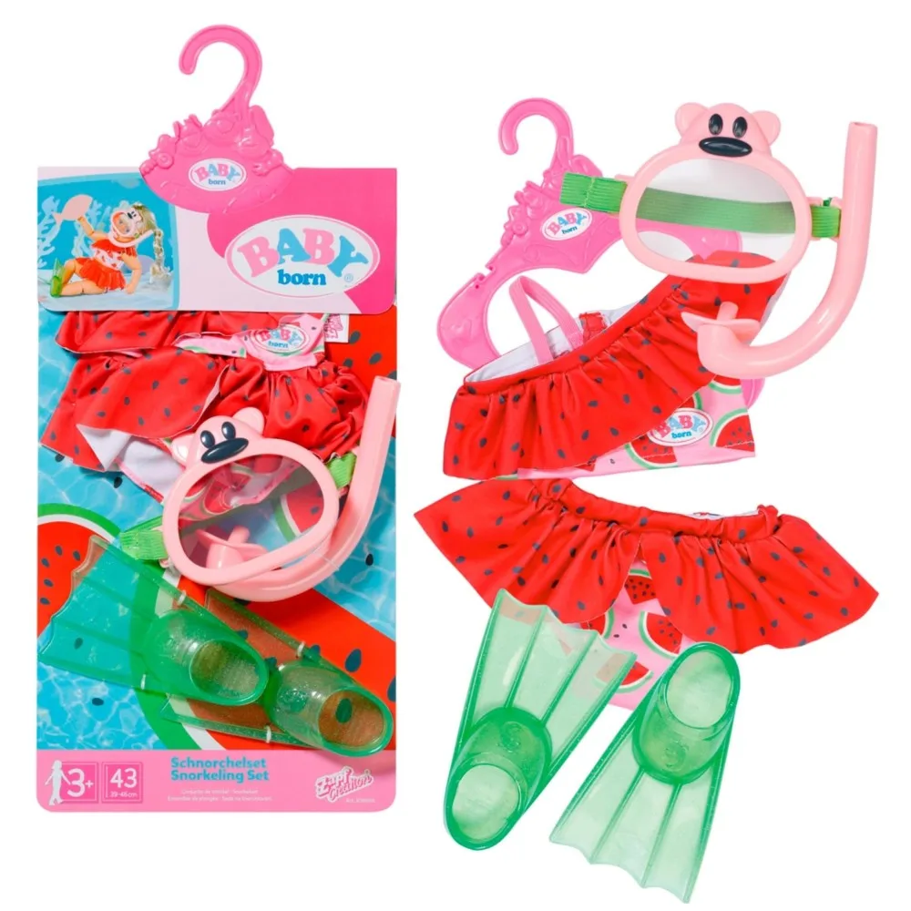 Zapf Creation 836996 — Костюм для ныряния с ластами и бикини для куклы BABY born 43 см 836996